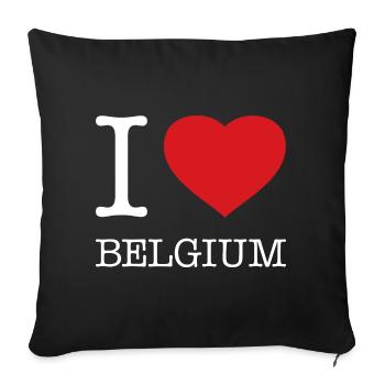 I LOVE BELGIUM Belgien - Sofa pillowcase 17,3'' x 17,3'' (45 x 45 cm) - black - Front