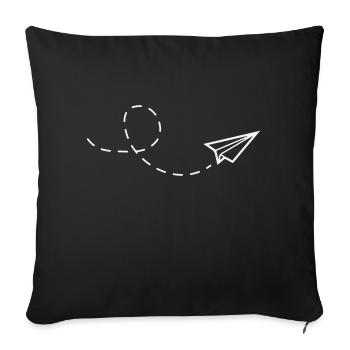Paper airplane - Sofa pillowcase 17,3'' x 17,3'' (45 x 45 cm) - black - Front