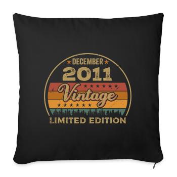 Birthday December 2011 Gift December 2011 - Sofa pillowcase 17,3'' x 17,3'' (45 x 45 cm) - black - Front