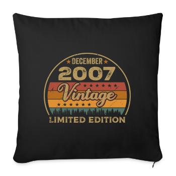 Birthday December 2007 Gift December 2007 - Sofa pillowcase 17,3'' x 17,3'' (45 x 45 cm) - black - Front