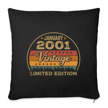 Legends were born in January 2001,January 2001 - Sofa pillowcase 17,3'' x 17,3'' (45 x 45 cm) - black - Front