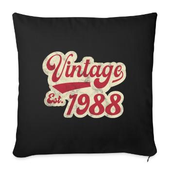 Vintage Est 1988 - Housse de coussin décorative 45 x 45 cm - noir - Devant