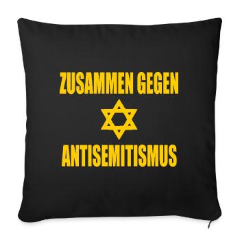 zusammen gegen antisemitismus - Sofakissenbezug 45 x 45 cm - Schwarz - Vorne
