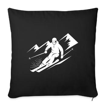 Skiers Ski Winter Winter Holiday Winter sports - Sofa pillowcase 17,3'' x 17,3'' (45 x 45 cm) - black - Front
