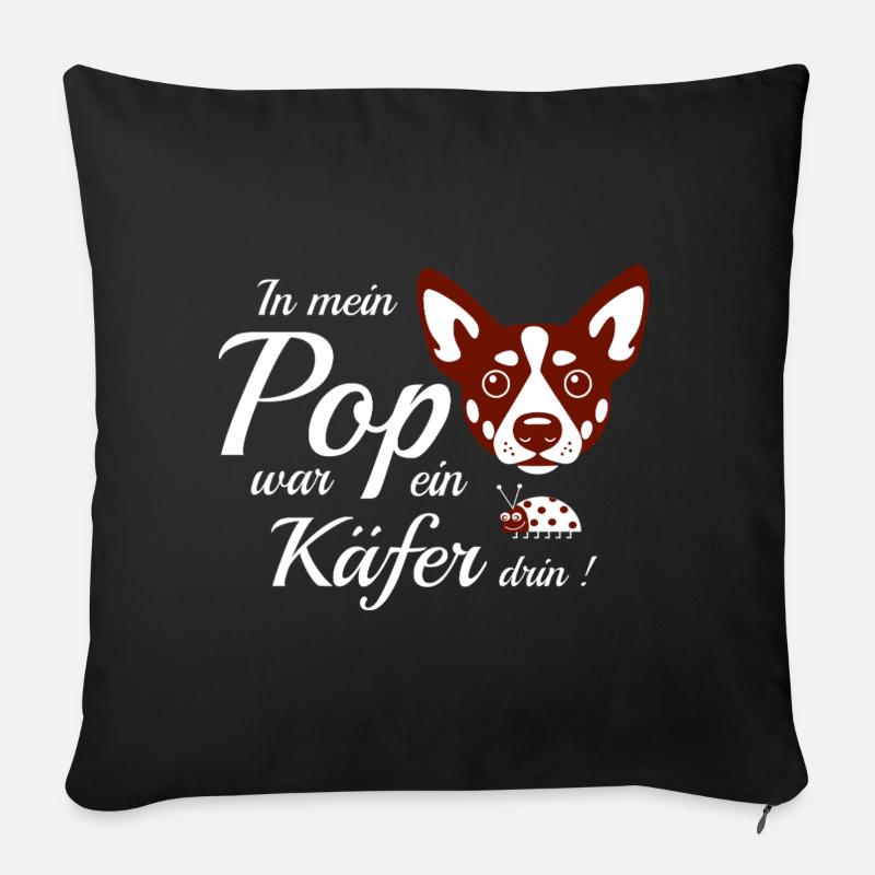 Lustiger Hund - Sofakissenbezug 45 x 45 cm - Schwarz