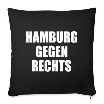 hamburg gegen rechts - Sofakissenbezug 45 x 45 cm - Schwarz - Vorne