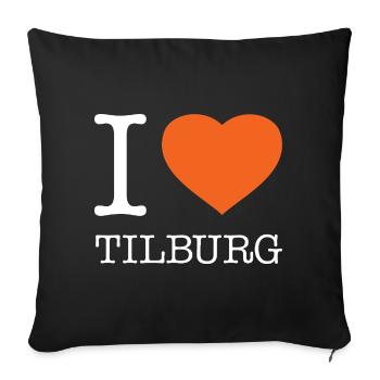 I LOVE TILBURG - Sofa pillowcase 17,3'' x 17,3'' (45 x 45 cm) - black - Front