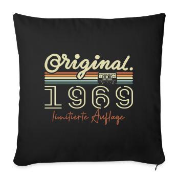 Original 1969 Vintage 1969 Birthday Retro 1969 - Sofa pillowcase 17,3'' x 17,3'' (45 x 45 cm) - black - Front