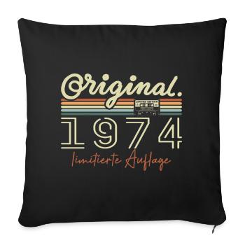 Original 1974 Vintage 1974 Birthday Retro 1974 - Sofa pillowcase 17,3'' x 17,3'' (45 x 45 cm) - black - Front