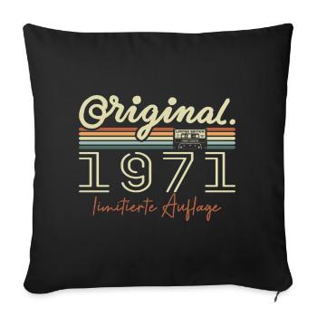 Original 1971 Millésime 1971 Anniversaire Rétro 1971 - Housse de coussin décorative 45 x 45 cm - noir - Devant