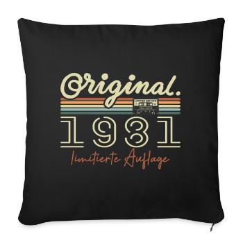 Original 1981 Vintage 1981 Geburtstag Retro 1981 - Sofakissenbezug 45 x 45 cm - Schwarz - Vorne