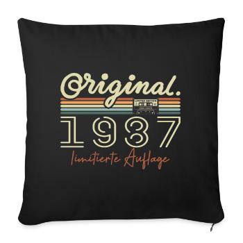 Original 1987 Millésime 1987 Anniversaire Rétro 1987 - Housse de coussin décorative 45 x 45 cm - noir - Devant