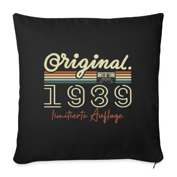 Original 1989 Millésime 1989 Anniversaire Rétro 1989 - Housse de coussin décorative 45 x 45 cm - noir - Devant