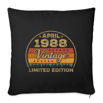 Avril 1988, anniversaire Avril 1988, cadeau Avril 1988 - Housse de coussin décorative 45 x 45 cm - noir - Devant