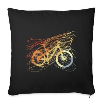 Bicycle Sketch Vintage - Sofa pillowcase 17,3'' x 17,3'' (45 x 45 cm) - black - Front