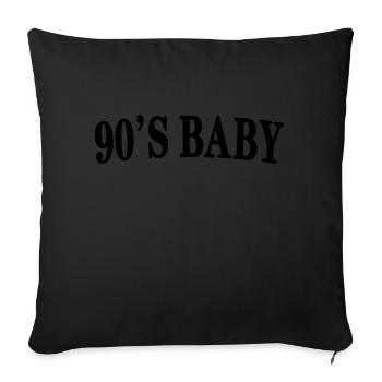 bébé des années 90 - Housse de coussin décorative 45 x 45 cm - noir - Devant