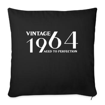 Vintage 1964 aged to perfection - Housse de coussin décorative 45 x 45 cm - noir - Devant