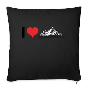 I love Mountains - Hiking Sports Design - Sofa pillowcase 17,3'' x 17,3'' (45 x 45 cm) - black - Front