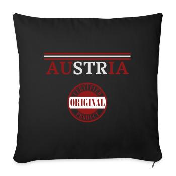 Flag of Austria, Austrian pride - Sofa pillowcase 17,3'' x 17,3'' (45 x 45 cm) - black - Front
