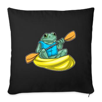 Frosch kleines Boot - Sofakissenbezug 45 x 45 cm - Schwarz - Vorne
