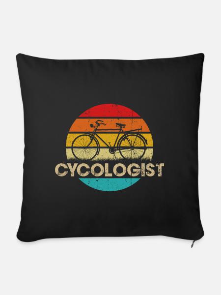 Vintage Fahrrad Sonnenuntergang Design - Sofakissenbezug 45 x 45 cm - Schwarz