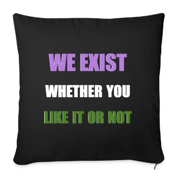 Nous existons - Genderqueer Flag - Housse de coussin décorative 45 x 45 cm - noir - Devant