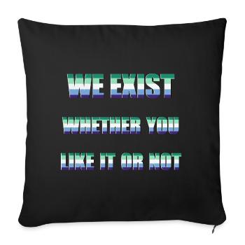 We Exist - Drapeau des hommes gays - Housse de coussin décorative 45 x 45 cm - noir - Devant