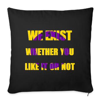 Nous existons - Drapeau intersexe - Housse de coussin décorative 45 x 45 cm - noir - Devant