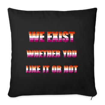 We Exist - Drapeau lesbien - Housse de coussin décorative 45 x 45 cm - noir - Devant