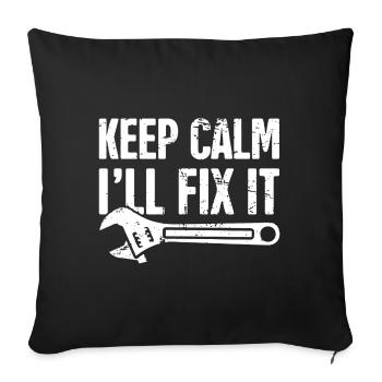 Mechanic Keep Calm I'll Fix It - Sofa pillowcase 17,3'' x 17,3'' (45 x 45 cm) - black - Front