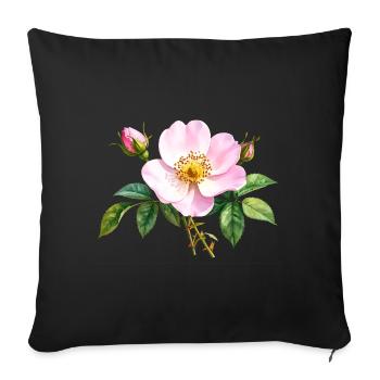 Wild Rose - Watercolor - Sofa pillowcase 17,3'' x 17,3'' (45 x 45 cm) - black - Front