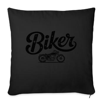 Biker - Cool Bike Logo - Sofa pillowcase 17,3'' x 17,3'' (45 x 45 cm) - black - Front
