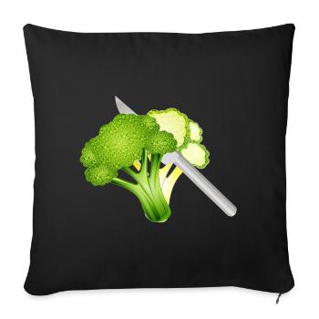 Motif de brocoli coupé – élégant et croustillant - Housse de coussin décorative 45 x 45 cm - noir - Devant