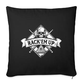 Rack’em up - Eight Ball - Joueur de billard - Housse de coussin décorative 45 x 45 cm - noir - Devant