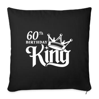 60th birthday king - Sofa pillowcase 17,3'' x 17,3'' (45 x 45 cm) - black - Front