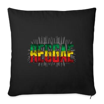 Conception de symboles reggae - Housse de coussin décorative 45 x 45 cm - noir - Devant