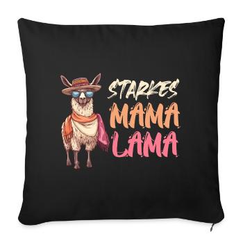 Future maman STRONG MOM LAMA Drôle - Housse de coussin décorative 45 x 45 cm - noir - Devant