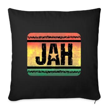 Jah Star in Reggae Vintage Style - Sofa pillowcase 17,3'' x 17,3'' (45 x 45 cm) - black - Front