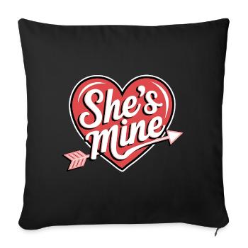 Elle est à moi Flèche de cœur - Housse de coussin décorative 45 x 45 cm - noir - Devant