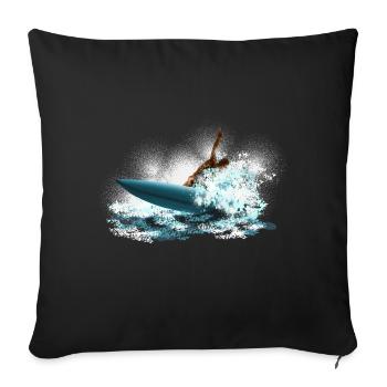 Surfer Storm Wave Surfer - Sofa pillowcase 17,3'' x 17,3'' (45 x 45 cm) - black - Front