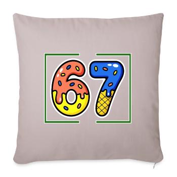 Sixty-seven, 67, 6, 7 - Sofa pillowcase 17,3'' x 17,3'' (45 x 45 cm) - light taupe - Front