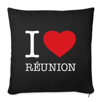 I love Reunion - Sofa pillowcase 17,3'' x 17,3'' (45 x 45 cm) - black - Front