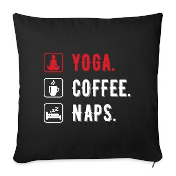 Yoga coffee naps women - Sofa pillowcase 17,3'' x 17,3'' (45 x 45 cm) - black - Front