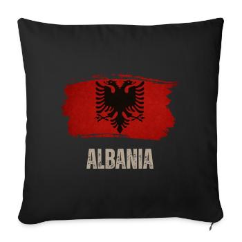 Grunge flag of Albania, Albanians proud - Sofa pillowcase 17,3'' x 17,3'' (45 x 45 cm) - black - Front