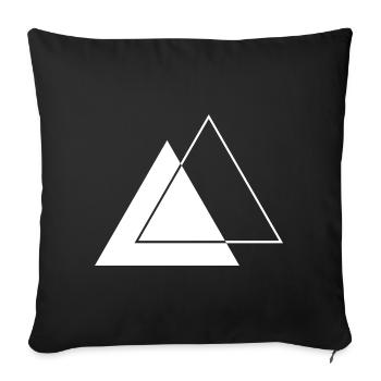 Conception géométrique des traïangles - Housse de coussin décorative 45 x 45 cm - noir - Devant