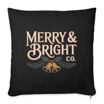 Merry & Bright Co. – Design de Noël classique - Housse de coussin décorative 45 x 45 cm - noir - Devant