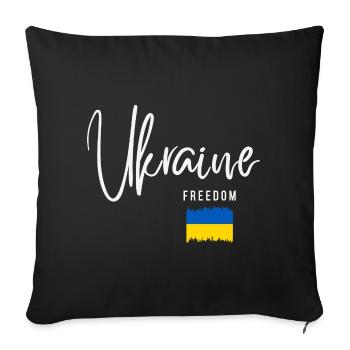 Ukrainian roots, I love Ukraine - Sofa pillowcase 17,3'' x 17,3'' (45 x 45 cm) - black - Front