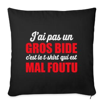 J’ai Pas Un Gros Bide Design Drôle - Housse de coussin décorative 45 x 45 cm - noir - Devant