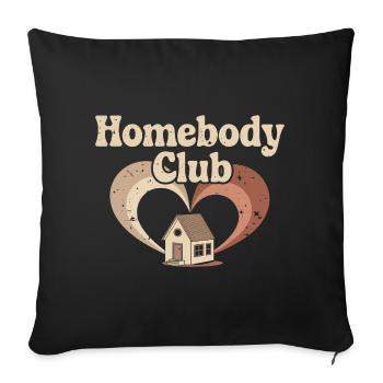 Homebody Club – Maison Douillette - Housse de coussin décorative 45 x 45 cm - noir - Devant