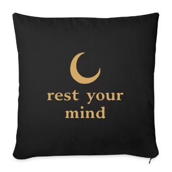 Rest Your Mind Moon Mindfulness Statement - Sofa pillowcase 17,3'' x 17,3'' (45 x 45 cm) - black - Front